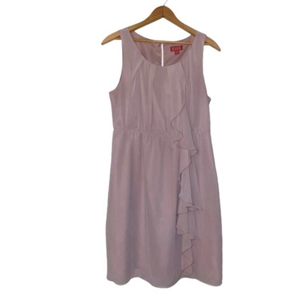 Elle Dress Size Medium Formal Pink Ruffles Feminine Sheath Fairy Whimsy Party